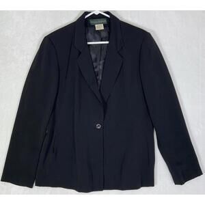 Harve Benard Single Breasted Blazer Womans Navy Blue Pockets Fully Lined Vintage